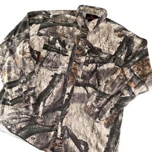Game Winner Shirt Mens XL Mossy Oak Treestand Camo Long Sleeve Hunting Button Up